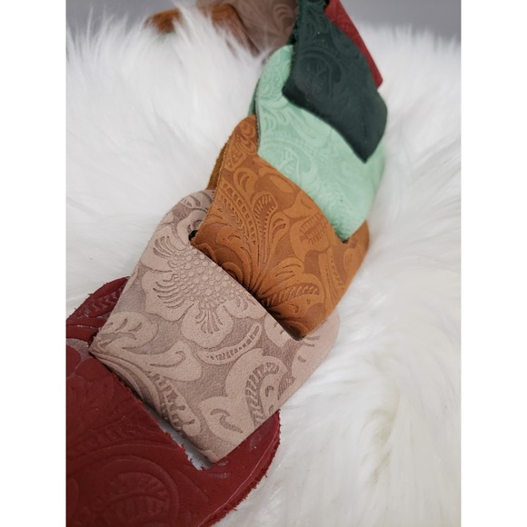 Vintage‎ suede leather belt colorful rainbow 70s statement fairycore hippie boho - Picture 2 of 7